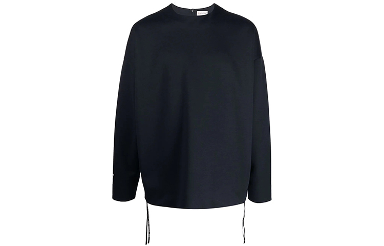 Moncler FW21 Black Crewneck Sweatshirt with Solid Logo 8G00006899GA778