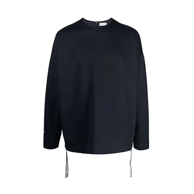 Moncler FW21 Black Crewneck Sweatshirt with Solid Logo 8G00006899GA778