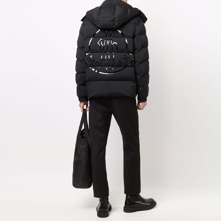 Moncler FW21 Black Detachable Hood Puffer Jacket with Logo Print Back. G20911A0003053132999 圖 4