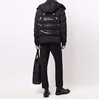 Shop Moncler FW21 黑色可拆帽羽絨外套 背面印花Logo. G20911A0003053132999