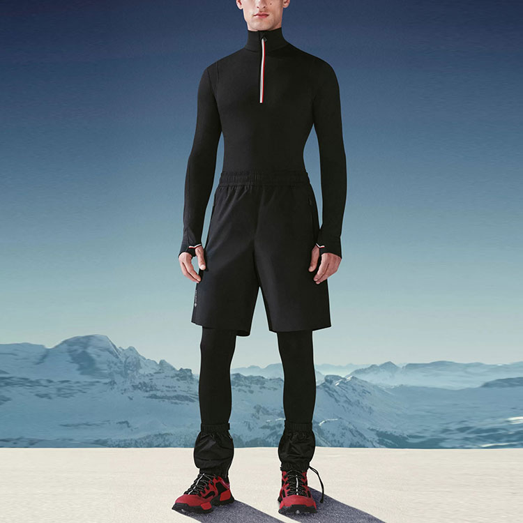 Lookbook モンクレール FW21 ブラック エラスティック ウエスト ドローストリング ショーツ. G20972B7004054AL5999