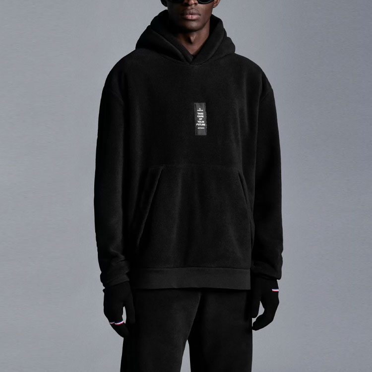 Lookbook モンクレール FW21 ブラック フリース クルーネック スウェットシャツ. G20918G00039899HM999