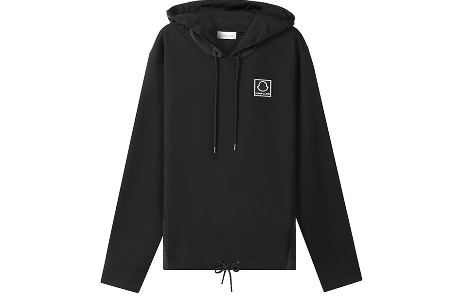 Moncler FW21 Black Hoodie with Drawstring Hem. 8D00008899IK999
