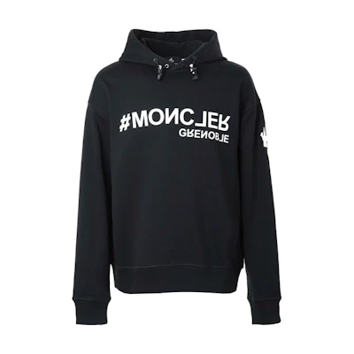 Moncler FW21 Black Letter Print Pullover Hoodie 8G0000880451999