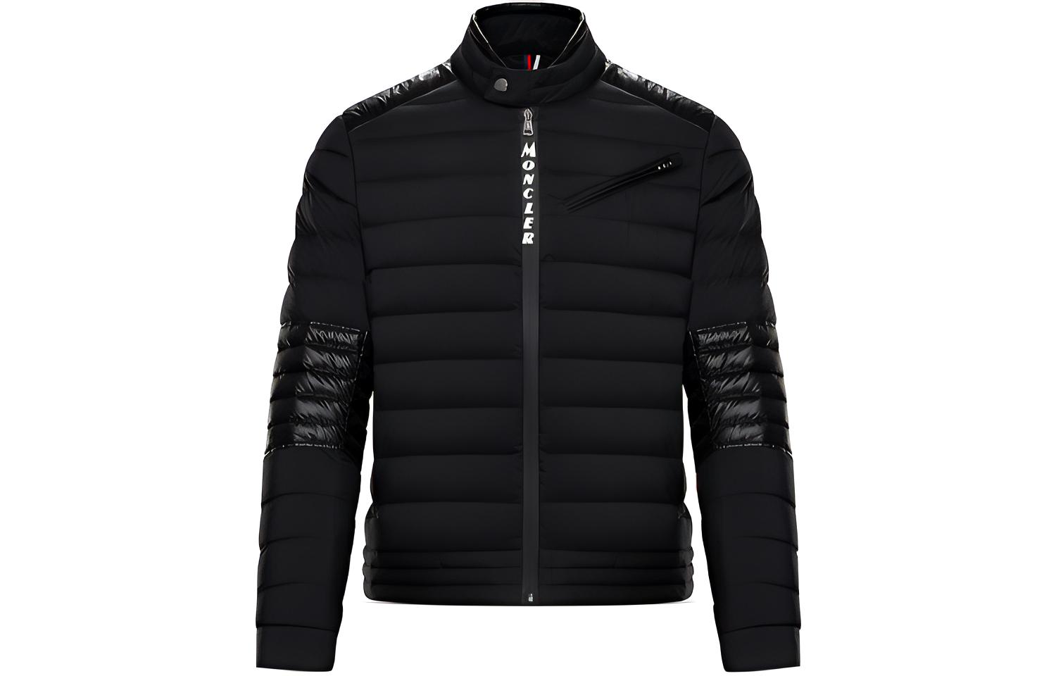 Moncler FW21 Black Loose-Fit Zip-Up High Collar Jacket. G10911A50C0053333999