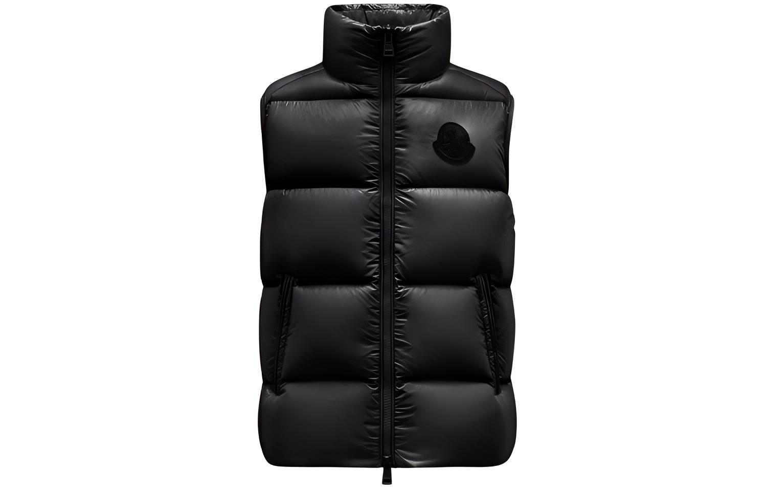 Moncler FW21 Black Loose Fit Logo Zip Vest G20921A0003453A0E999