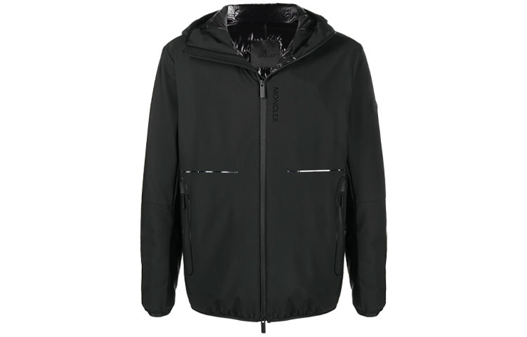 Moncler FW21 Black Puffer Jacket with Logo and Zipper for Men G10911B50C00539DK