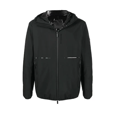 Moncler FW21 Black Puffer Jacket with Logo and Zipper for Men G10911B50C00539DK