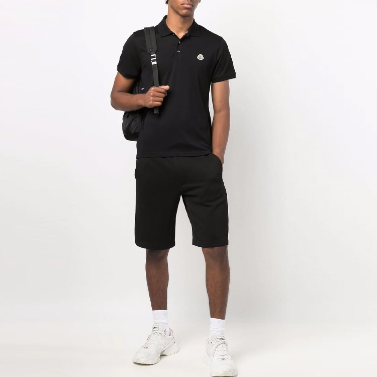 Lookbook モンクレール FW21 メンズ ブラック ショートスリーブ ロゴ ポロシャツ. G20918A0001384673999