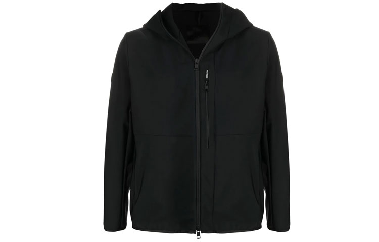Moncler FW21 Black Solid Color Zip Pocket Hooded Jacket G10911B7340053A6L999