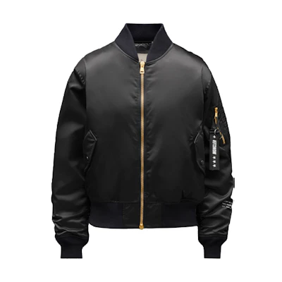 Moncler FW21 Black Star Knit Collar Zip Bomber Jacket Unisex G209U1A000145399P999