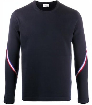 몽클레르 FW21 블랙 스트라이프 디테일 풀오버 스웨터 F20919C74200A9442999 Buy 몽클레르 FW21 블랙 스트라이프 디테일 풀오버 스웨터 F20919C74200A9442999