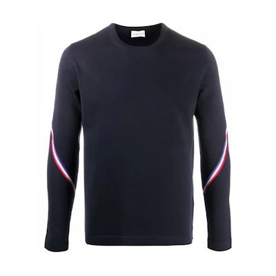 Moncler FW21 Black Striped Detail Pullover Sweater F20919C74200A9442999