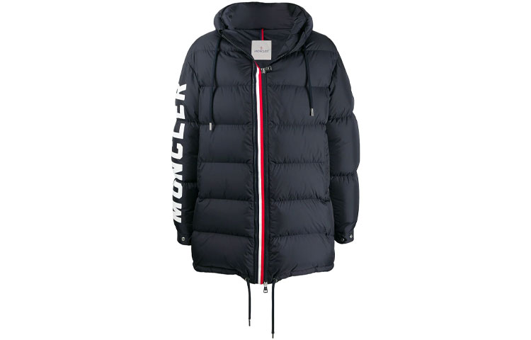 Moncler FW21 Blue Hooded Loose-Fit Down Jacket. F20911C5220068352742
