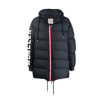 Moncler FW21 Blue Hooded Loose-Fit Down Jacket. F20911C5220068352742