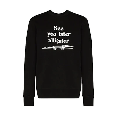 Moncler FW21 Cartoon Crocodile Logo Crewneck Sweatshirt Black () G10928G726108098U999