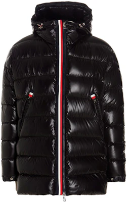 Moncler FW21 Courcillon Chaqueta Unisex Negra Acolchada con Capucha y Detalles a Rayas 1A0001968950999 Buy Moncler FW21 Courcillon Chaqueta Unisex Negra Acolchada con Capucha y Detalles a Rayas 1A0001968950999