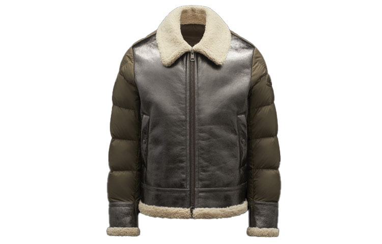 Moncler FW21 Curval Quilted Suede Down Jacket Metallic Silver () G20911A00160595JU900