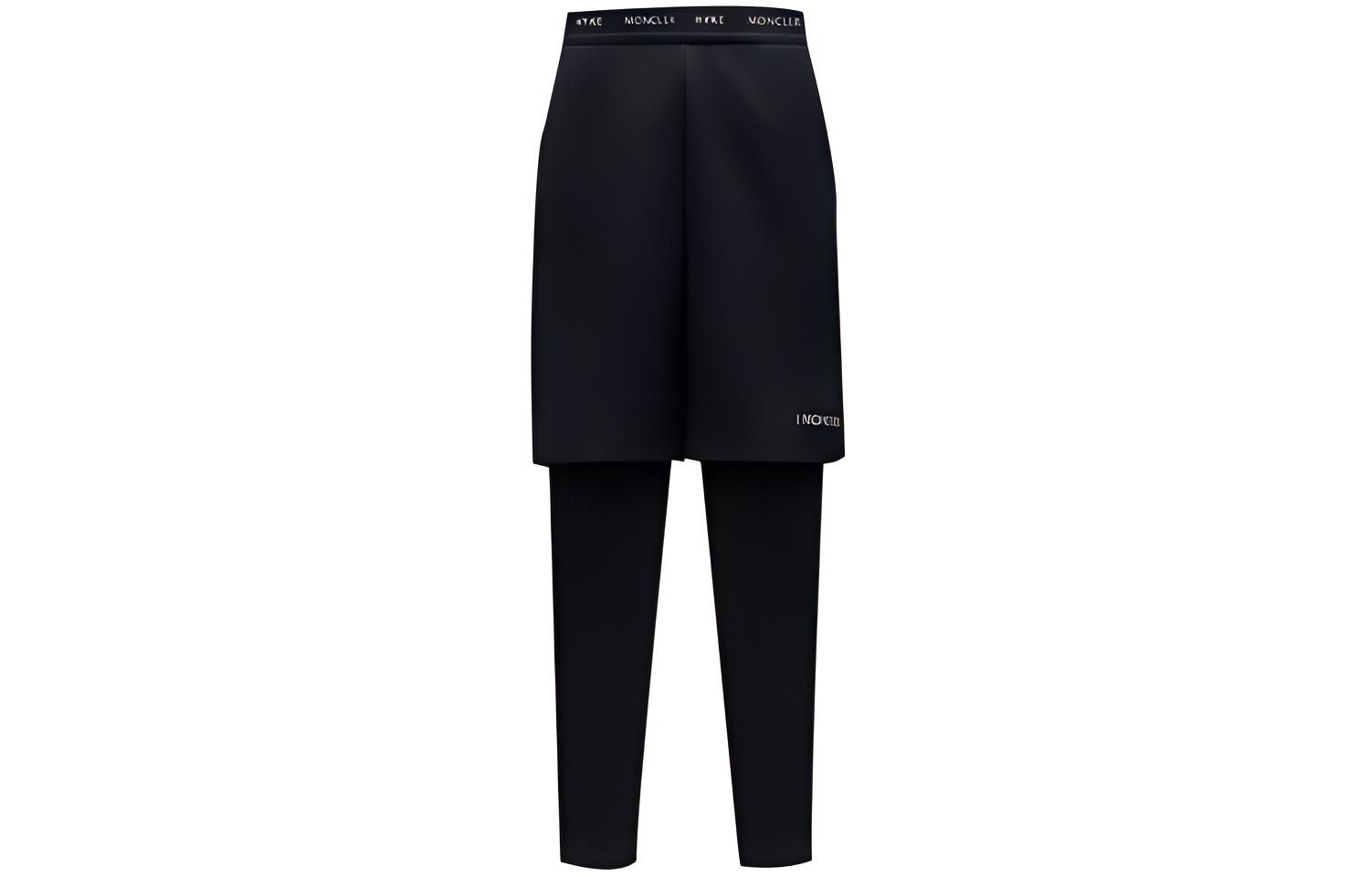 Moncler FW21 Dark Blue Logo Belt Casual Pants. G209K2A00001M1187778