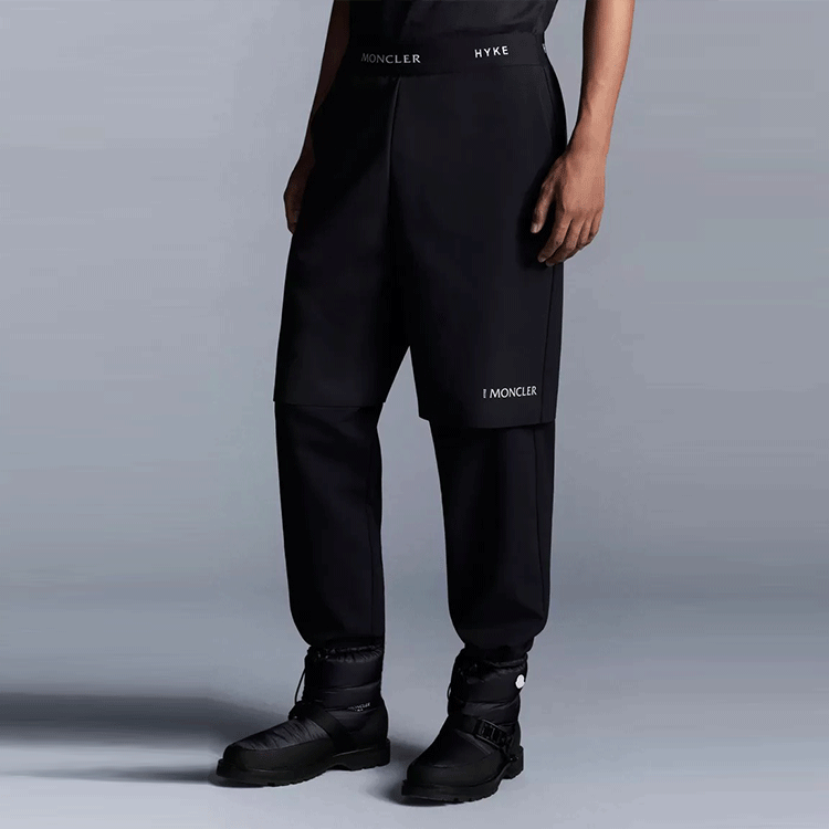 Purchase Moncler FW21 深藍色標誌腰帶休閒長褲. G209K2A00001M1187778