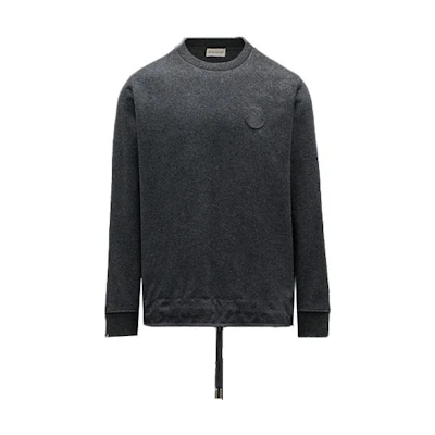 Moncler FW21 Dark Grey Crewneck Wool Knit Sweater. G20918G00046595HL930
