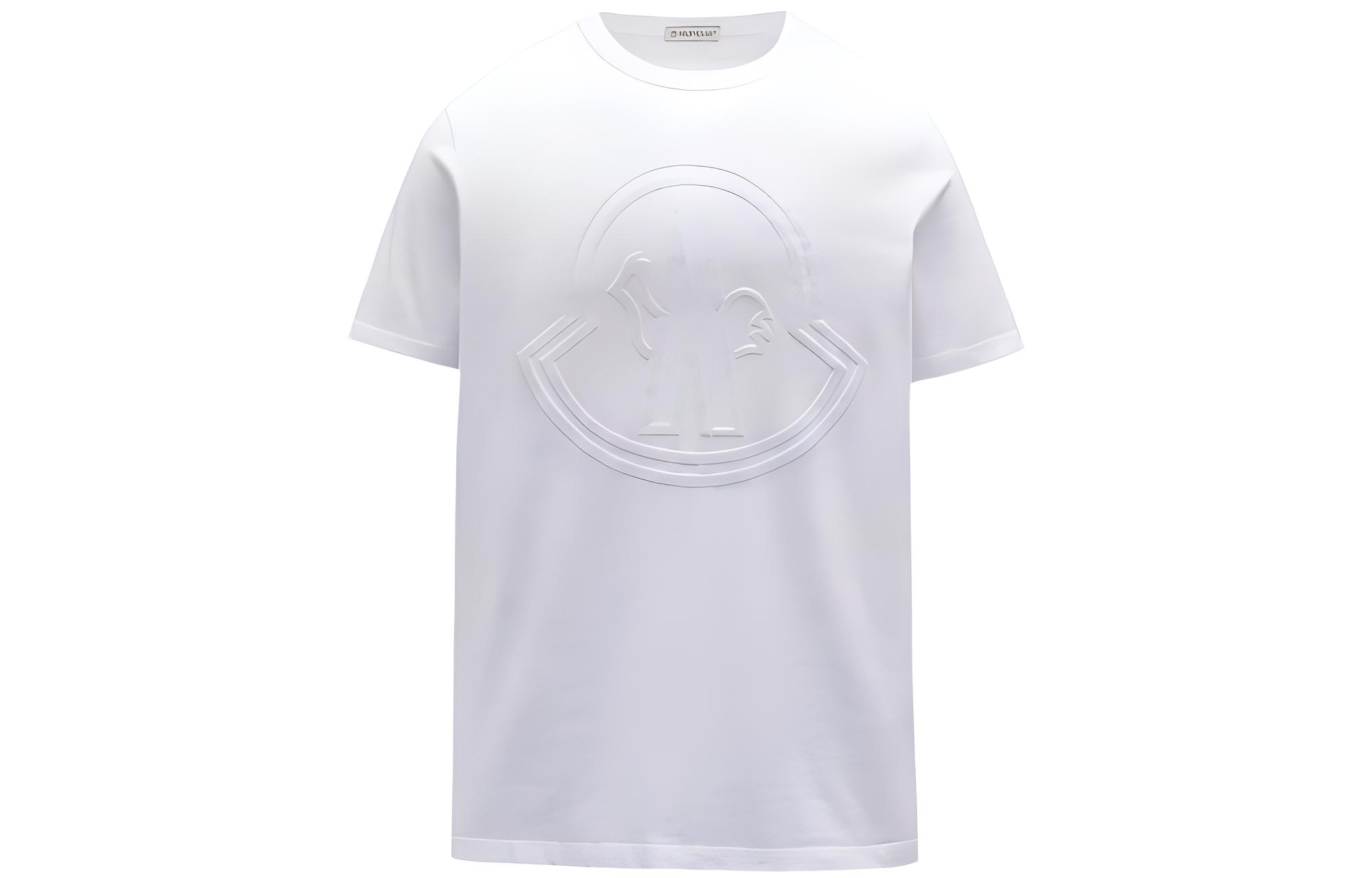 Moncler FW21 Embossed Logo Crewneck Short Sleeve T-Shirt Men’s White G20918C000548390T001