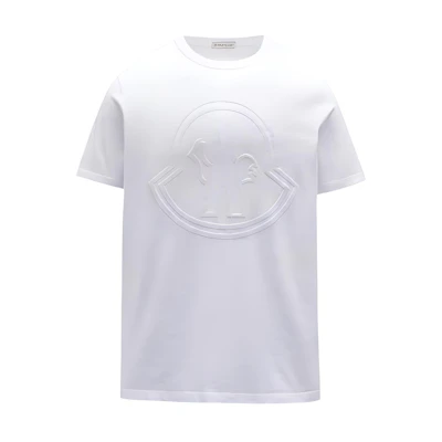 Moncler FW21 Embossed Logo Crewneck Short Sleeve T-Shirt Men’s White G20918C000548390T001