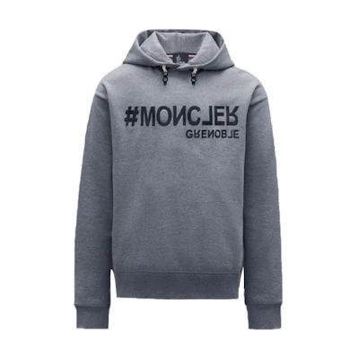 Moncler FW21 Embossed Logo Pullover Hoodie Grey G20978G0000880451983