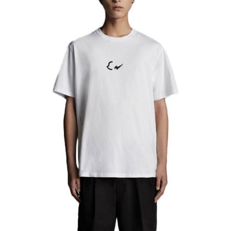 Shop Moncler FW21 Embroidered Logo Short Sleeve T-Shirt. G209U8C000058392B001