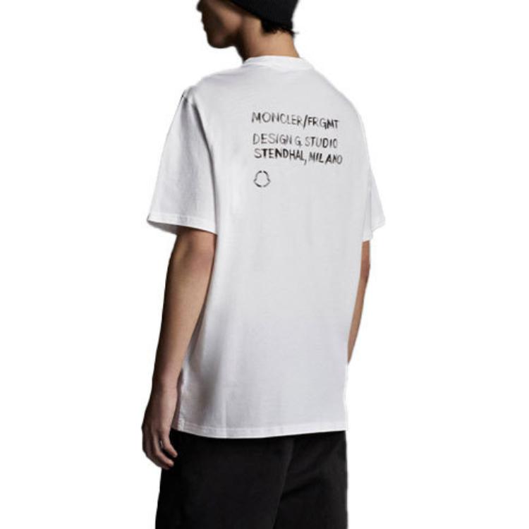 Purchase Moncler FW21 Embroidered Logo Short Sleeve T-Shirt. G209U8C000058392B001