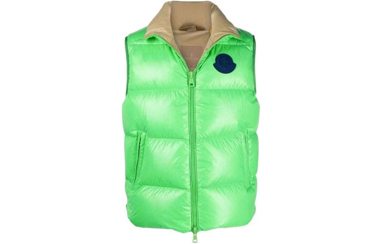Moncler FW21 Evergreen Down Vest with Logo and Stand Collar. G20921A0003453A0E84I