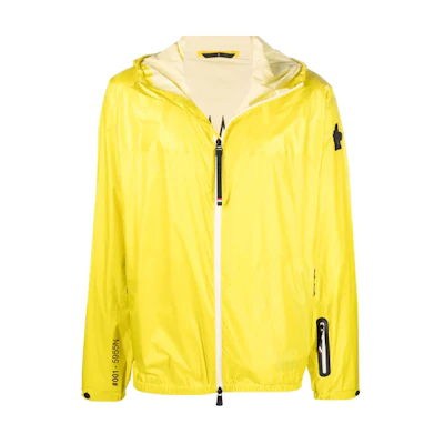 Moncler FW21 Fiernaz Ripstop Hooded Logo Jacket Yellow Outerwear G20971B703105955N107