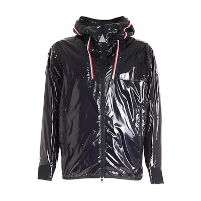 Moncler FW21 Glossy Drawstring Hooded Windbreaker Jacket Black 1B7470053A5T778