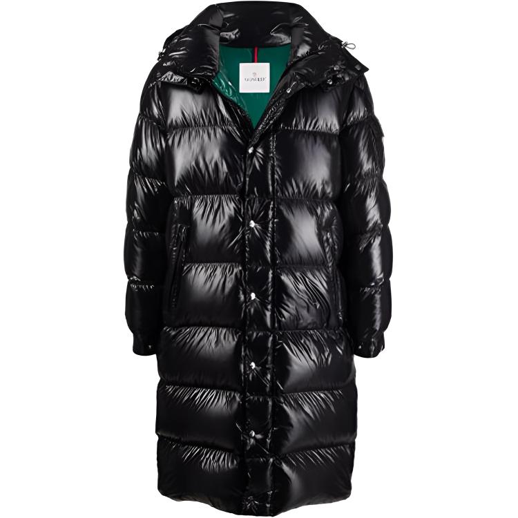Moncler FW21 Glossy Long Down Jacket - Black Coat. G20911C00027C0081999
