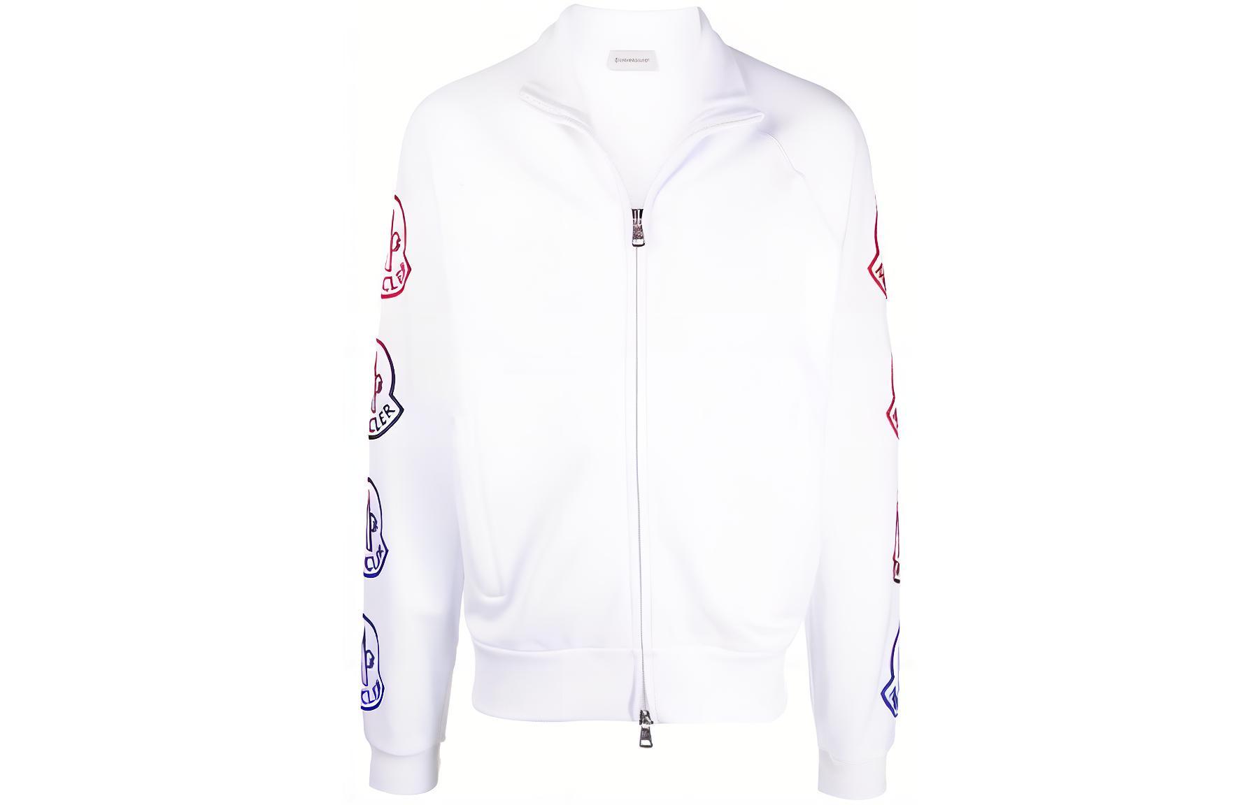 Moncler FW21 Graphic Print White Loose Fit Zip-Up Jacket for Men. G20918G00047899FL001