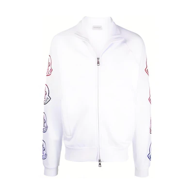 Moncler FW21 Graphic Print White Loose Fit Zip-Up Jacket for Men. G20918G00047899FL001