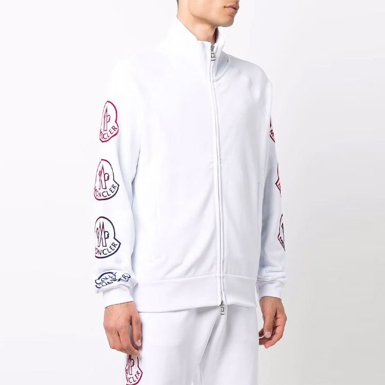 Moncler FW21 Graphic Print White Loose Fit Zip-Up Jacket for Men. G20918G00047899FL001 圖 5