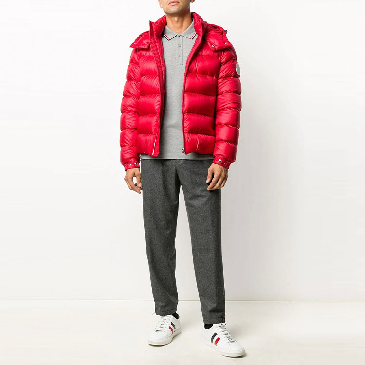 Lookbook Moncler 2021秋冬灰色男士長袖棉質繡標POLO衫 F20918B7010084556987