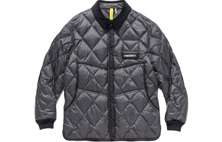 Moncler FW21 Grey Solid Color Down Jacket with Turn-down Collar. 09U1A000115396Q