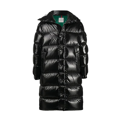 Moncler FW21 Hanoverian Glossy Black Long Down Jacket Unisex Winter Coat. F20911D50700C0081