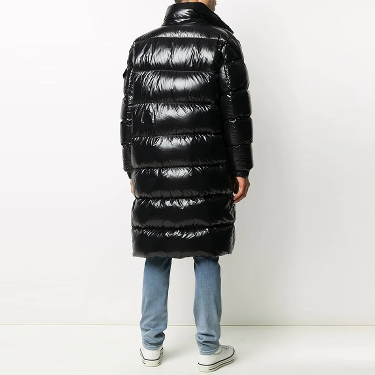 Shop Moncler FW21 Hanoverian Glossy Black Long Down Jacket Unisex Winter Coat. F20911D50700C0081