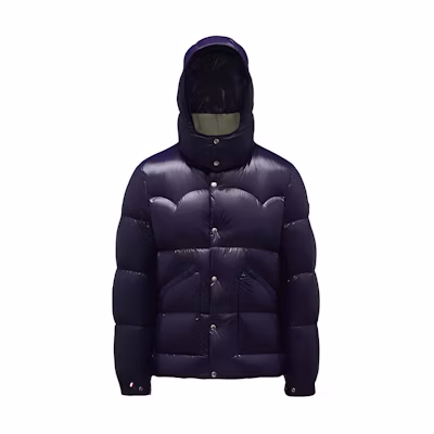 Moncler FW21 Hooded Glossy Down Jacket Navy Blue G20911A0004168950769