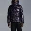 Shop Moncler FW21 Jaket Down Berlapis Glossy Hoodie Biru Navy G20911A0004168950769
