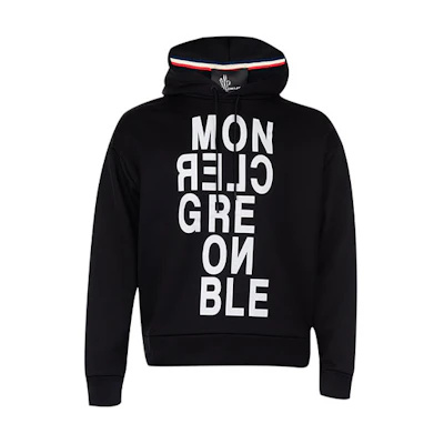 Moncler FW21 Letter Print Pullover Sweatshirt Black 80016829EQIW999