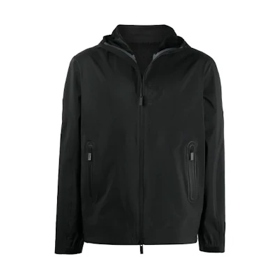 Moncler FW21 Lightweight Logo Hoodie Jacket Black G10911B7350053A75999