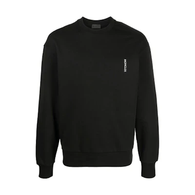 Moncler FW21 Logo Crewneck Pullover Sweatshirt Black G10918G791108098U