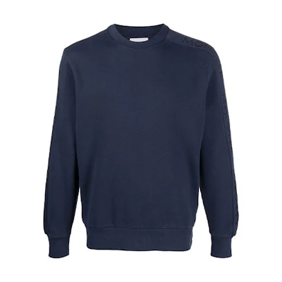 Moncler FW21 Logo Embroidered Pullover Sweatshirt Blue F10918G733108098U778
