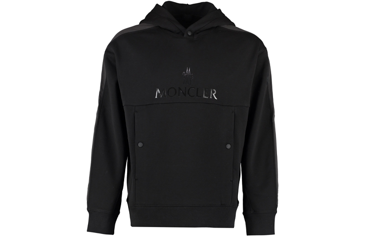 Moncler FW21 Logo Hoodie Black 8G00025899FL-999
