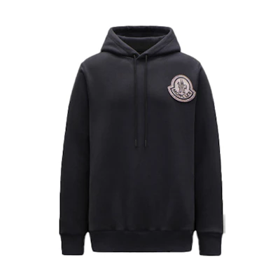 Moncler FW21 Logo Patch Solid Hoodie Navy Blue - Pullover G20928G00002899GD778