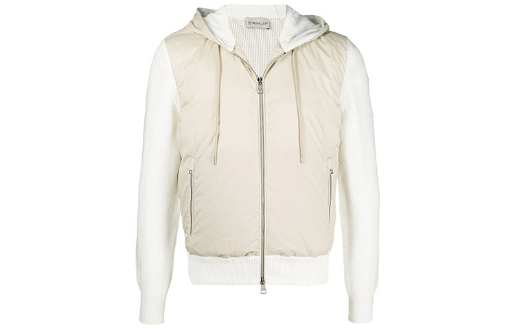 Moncler FW21 Logo Patchwork Knit Hooded Cardigan Jacket G10919B52300V9185